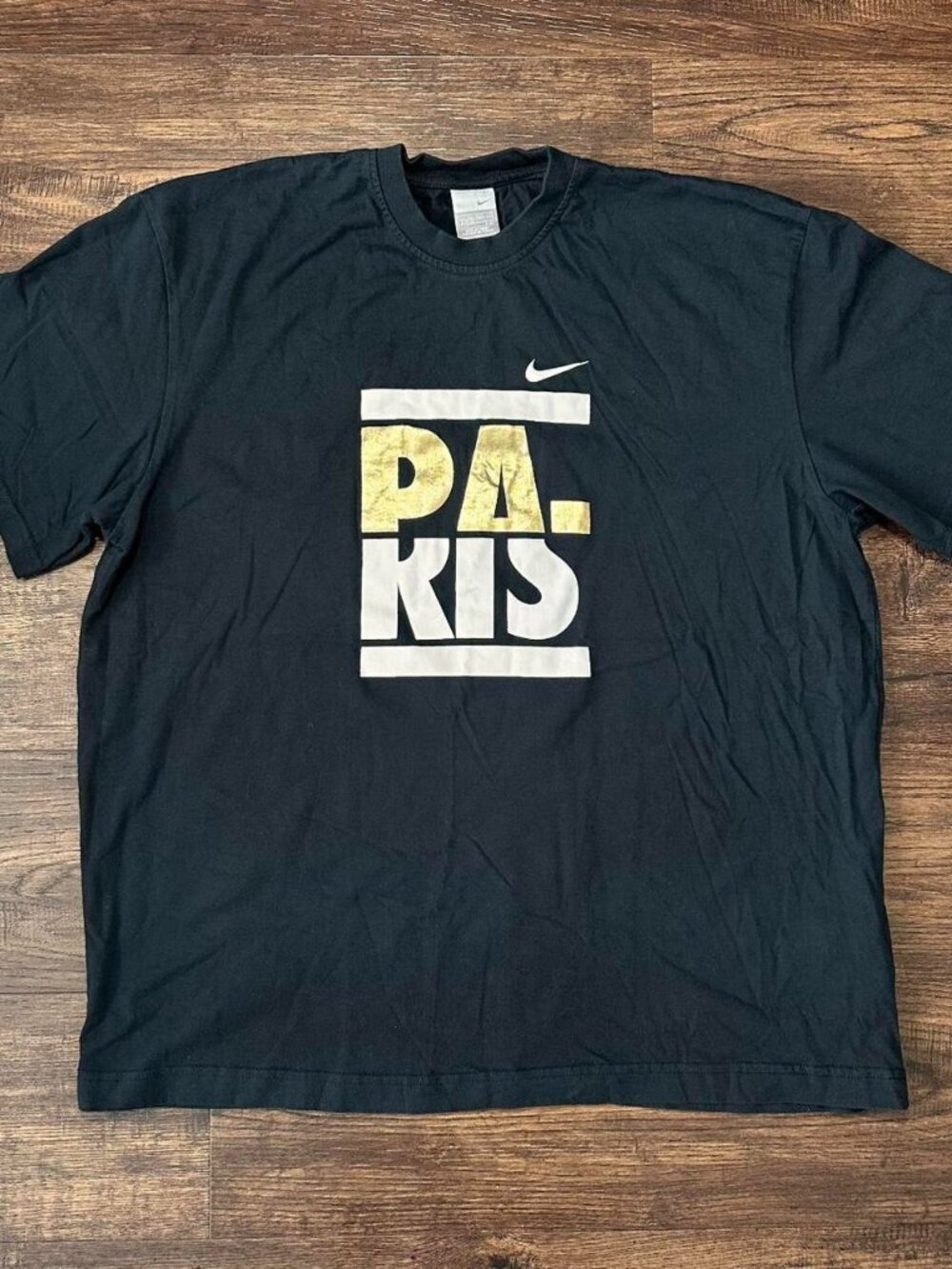 NIKE BLACK PARIS SOCCER VINTAGE TEE XL WORLD CUP